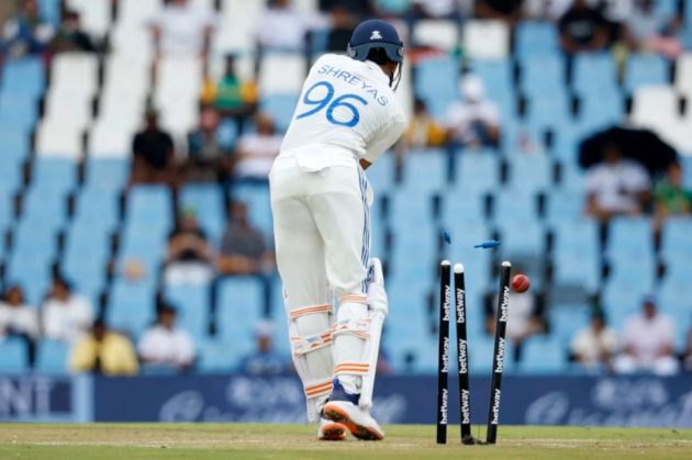 Iyer was clean bowled by Rabada.